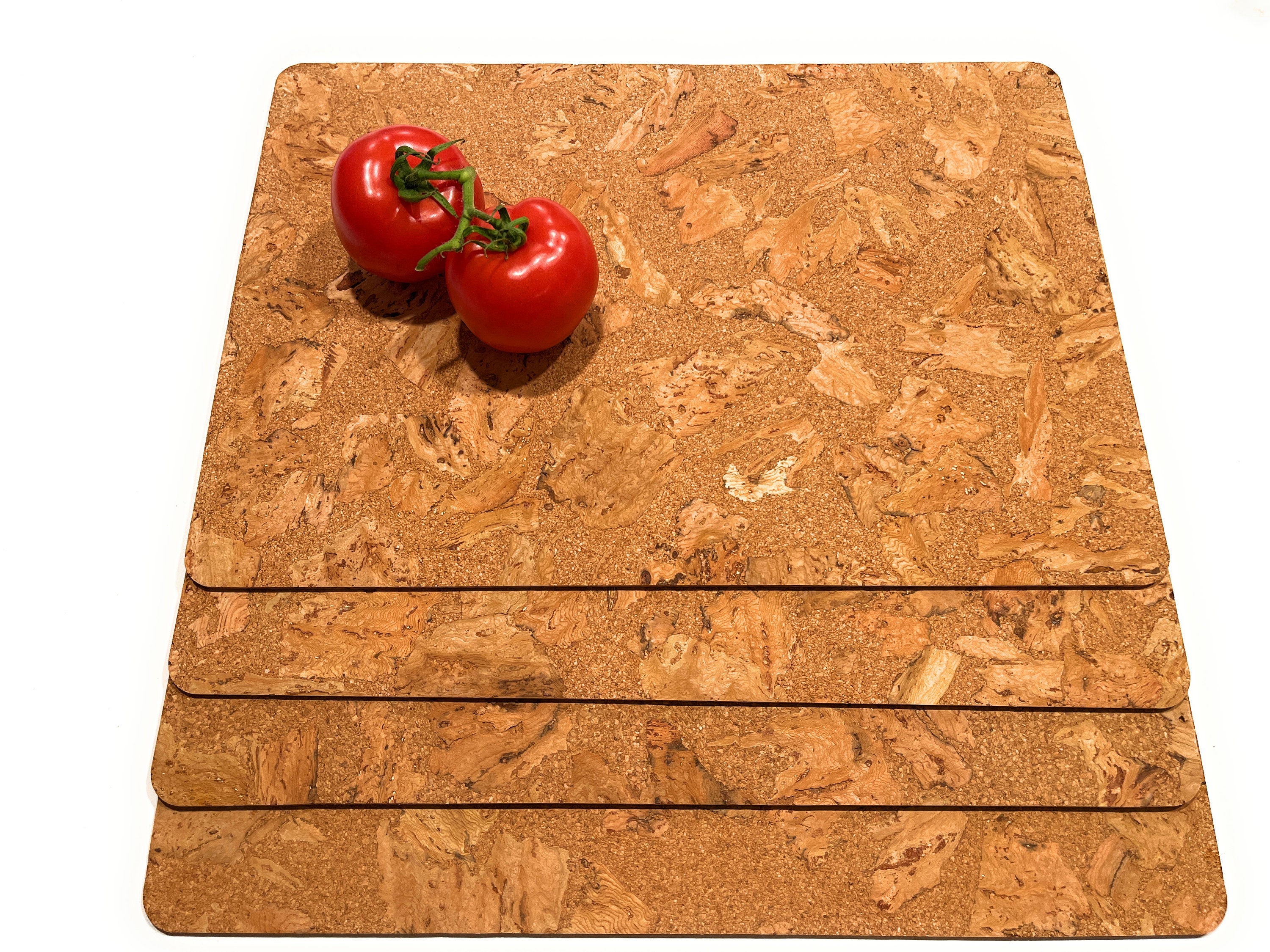 Square cork coasters 100x100mm - 6 stk. - Cork placemats and