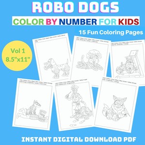 Color by Number Printables for Kids -robot Themed Worksheets/activity ...
