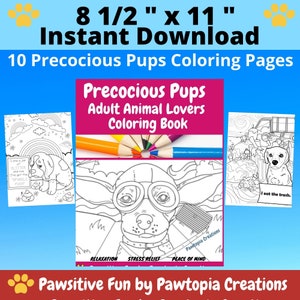 10 Coloring Pages for Adults. Puppies & Dogs you&#39;ll love. Come by take a look.