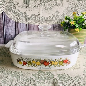 Vintage Spice of Life Corning Ware Casserole dish with Pyrex lid