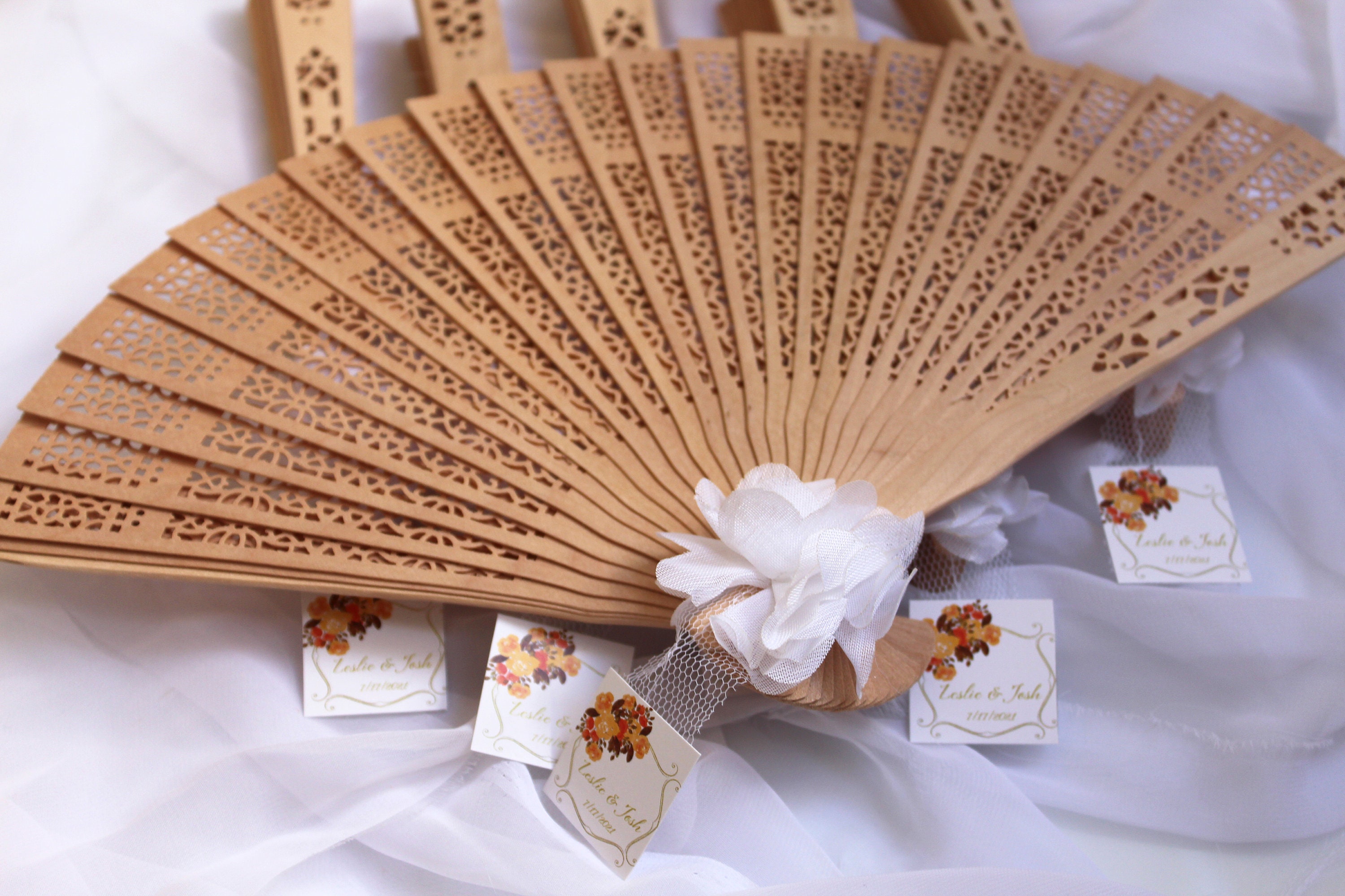 GiftBoutiqueN Unique Wedding Fan Favors, Personalized and Rustic, Custom Wedding Favors, Fans for Guests, Fan Party Favors, Bulk Wedding Fans