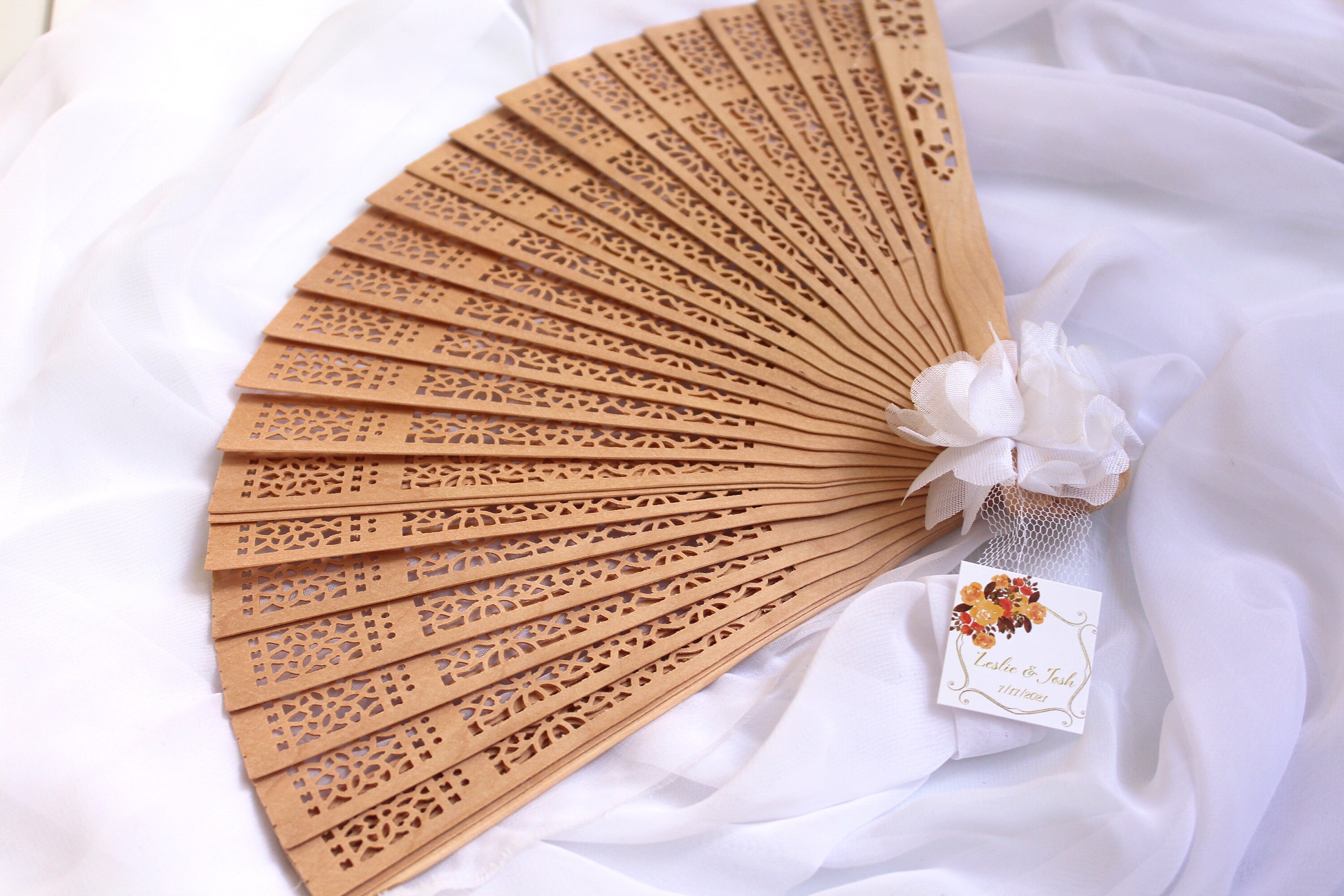 Personalized Wooden Fan Wedding Favor Personalized Wedding Etsy