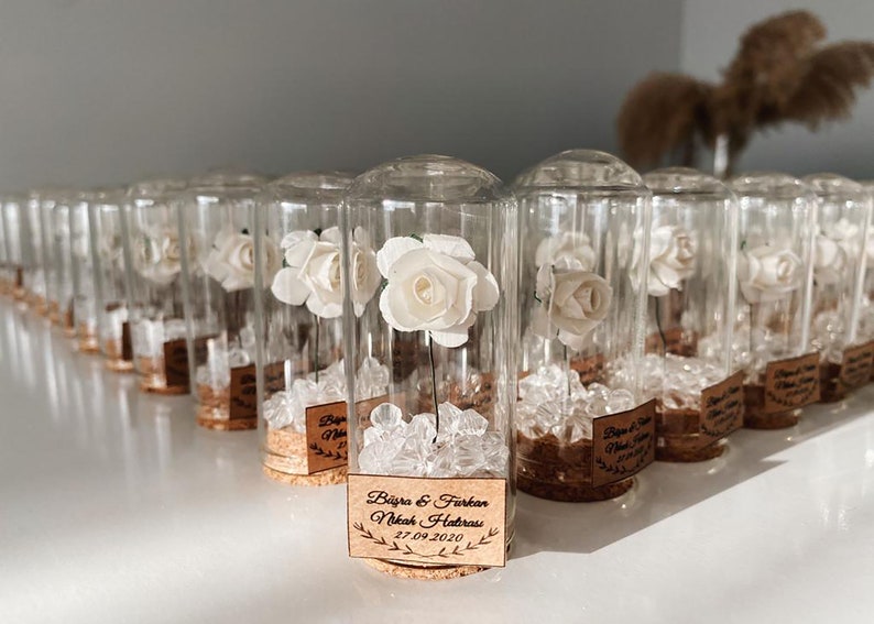 Personalized Wedding Favors for Guests, Rustic Wedding Favors, Beach Wedding Favors, Engagement Party Gifts, Glass Dome Favors, Cloche Dome zdjęcie 4