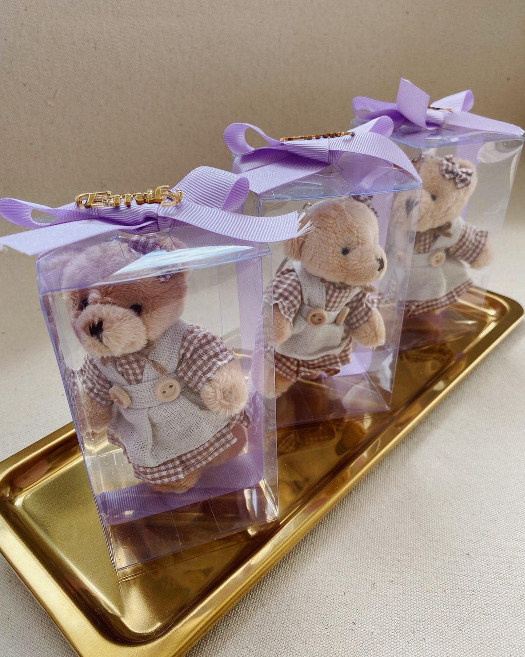 Custom Plush Teddy Bear Keychain, Custom Baptism Favors, Baby Shower