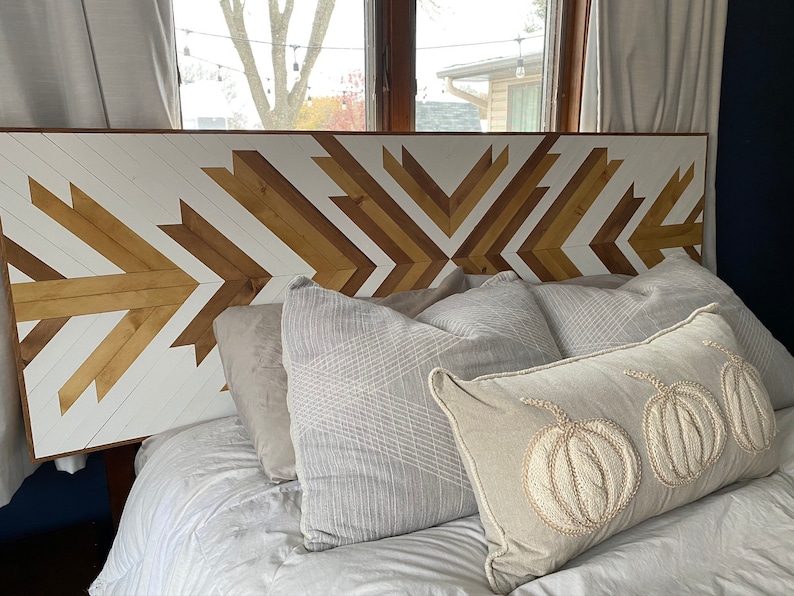 Rustic Chevron Headboard Reclaimed Wood Headboard Custom Etsy