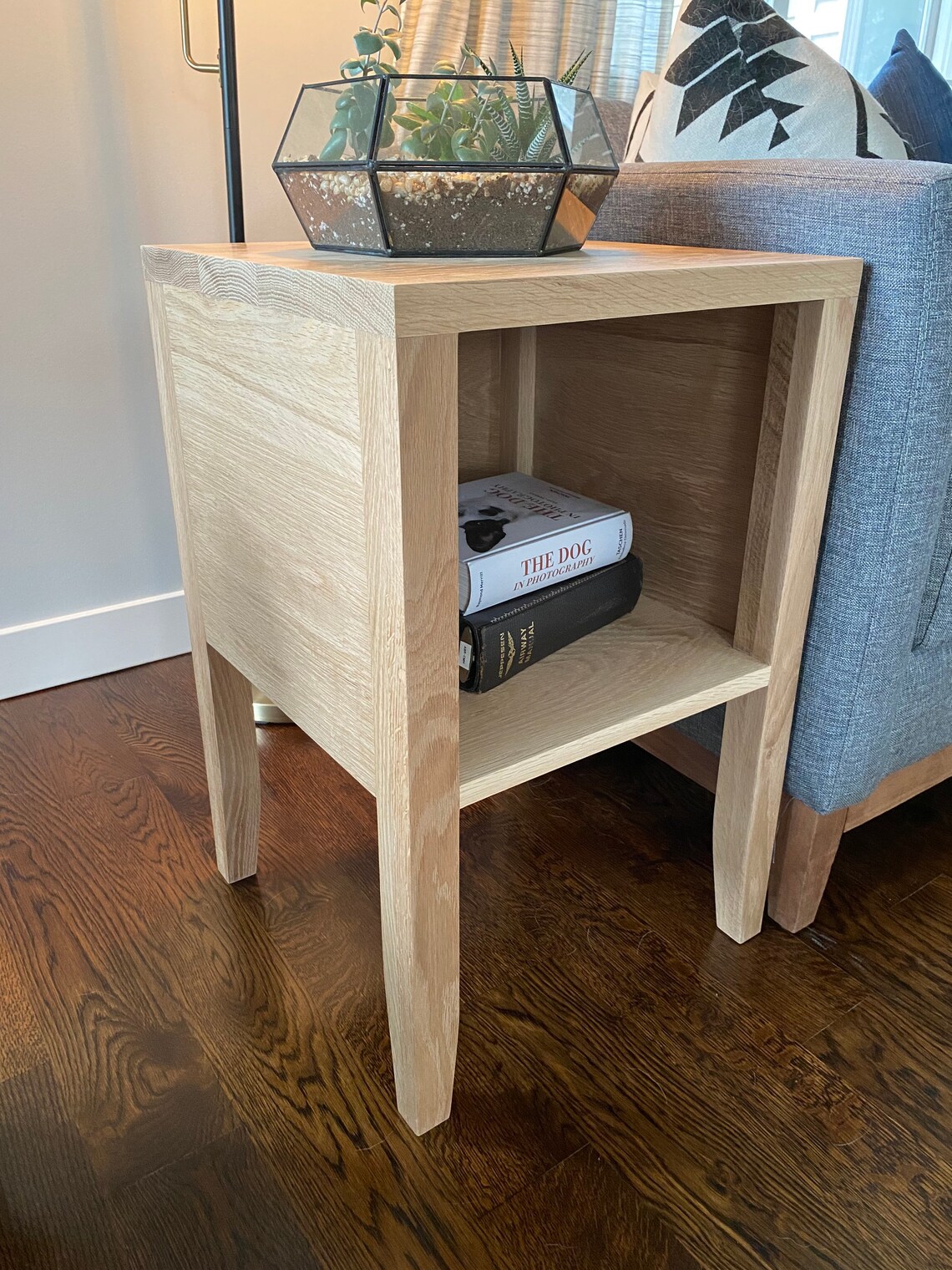 Solid White Oak End Table Side Table Nightstand Etsy