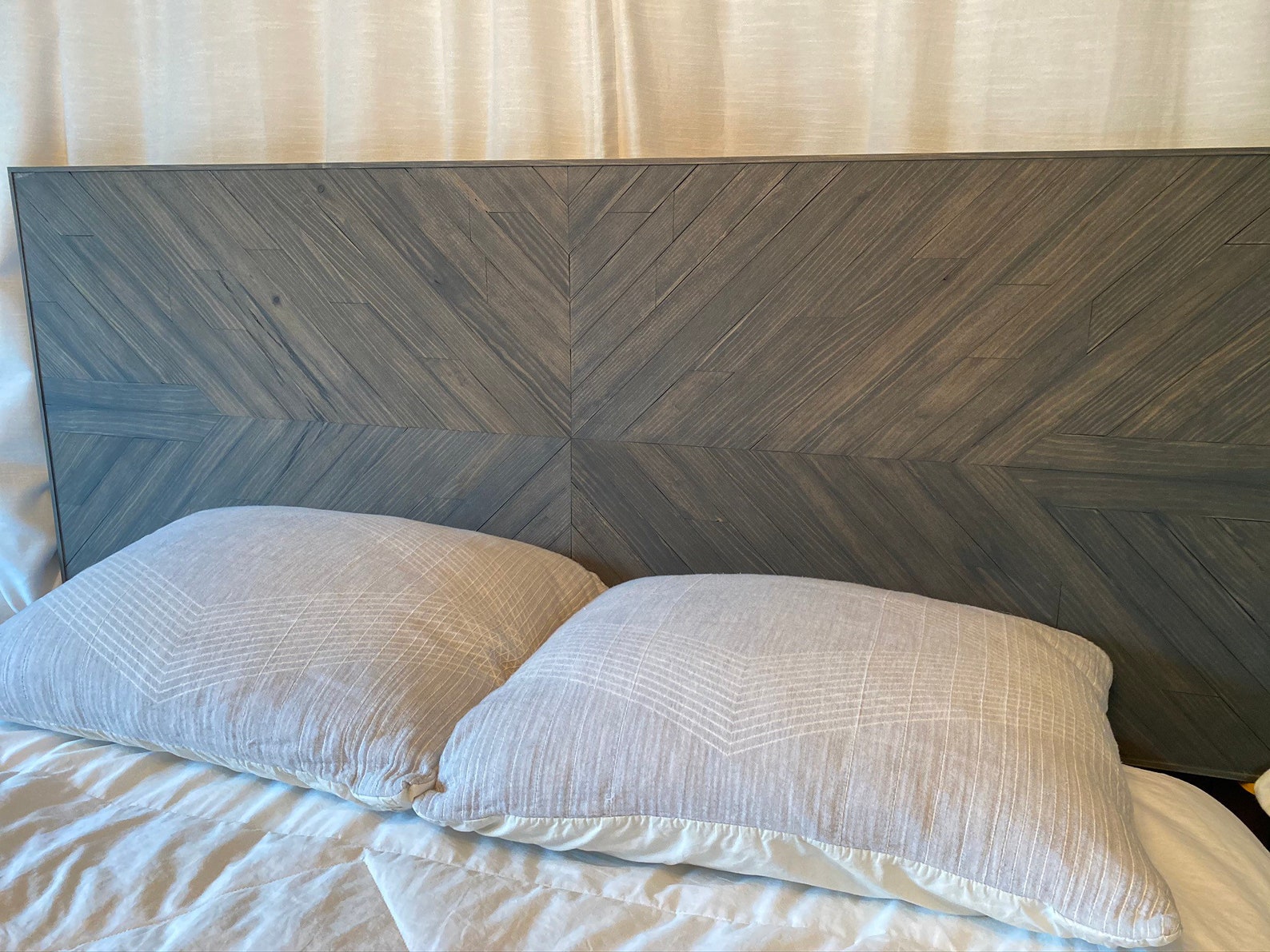 Rustic Chevron Headboard Reclaimed Wood Headboard Custom Etsy