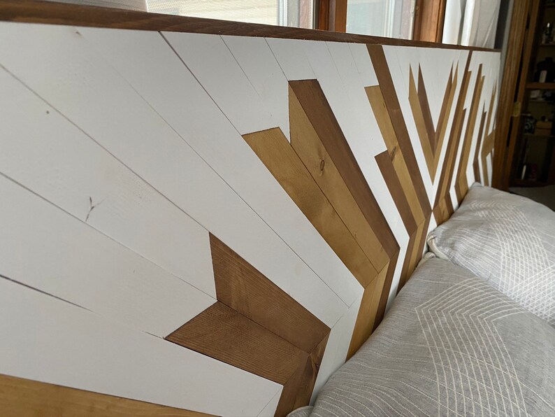 Rustic Chevron Headboard Reclaimed Wood Headboard Custom Etsy