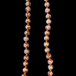 Vintage Chinese Red Cloisonné Beaded Hand-knotted Necklace with an Elegant Clasp