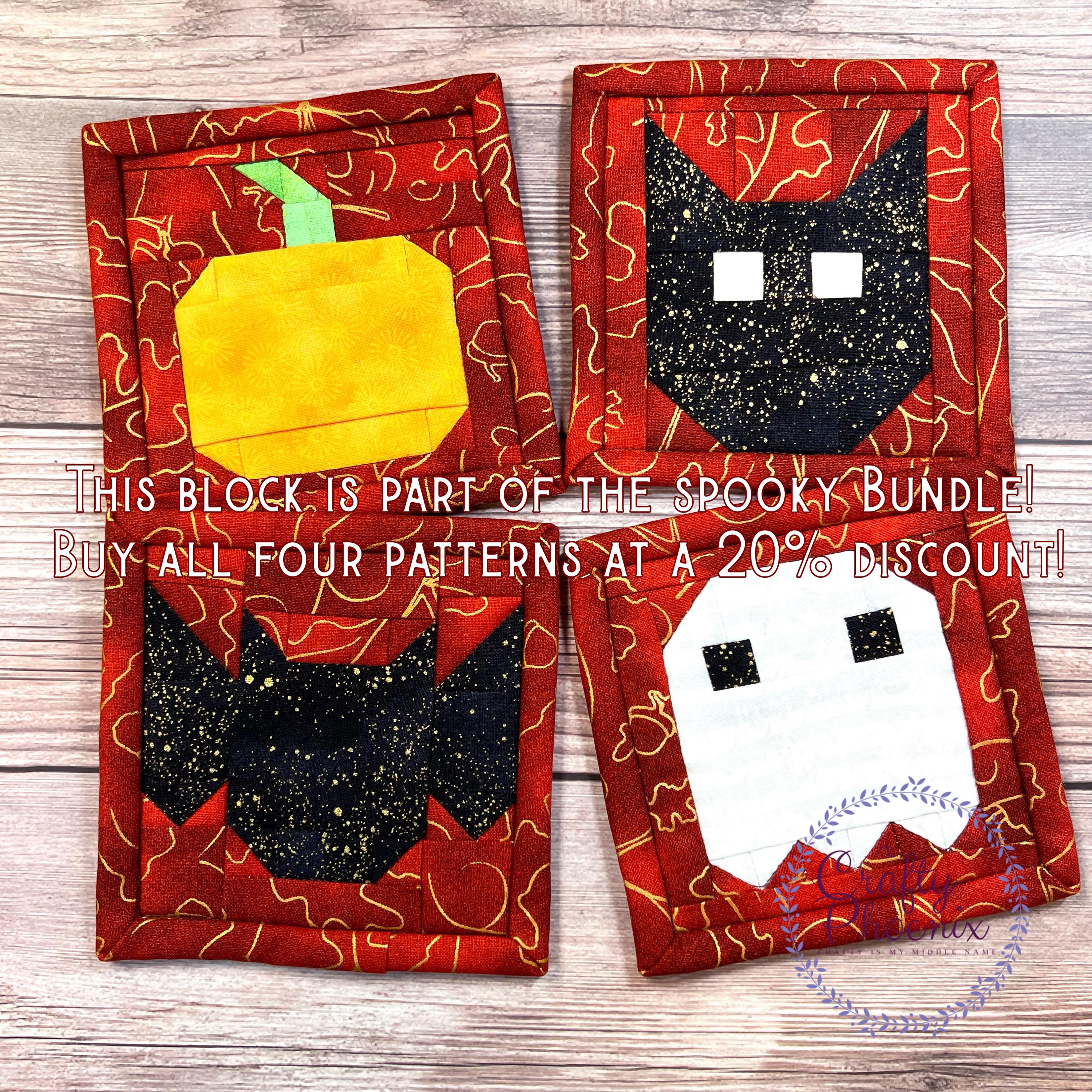 Bat Quilt Block PDF Pattern: Easy Scrap Fabric Mini Quilt (digital ...