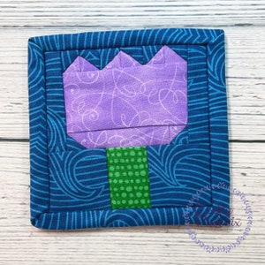 Patron PDF tulipe pour mini courtepointes, motif de chute de tissu, bloc de courtepointe facile, motif de courtepointe traditionnel