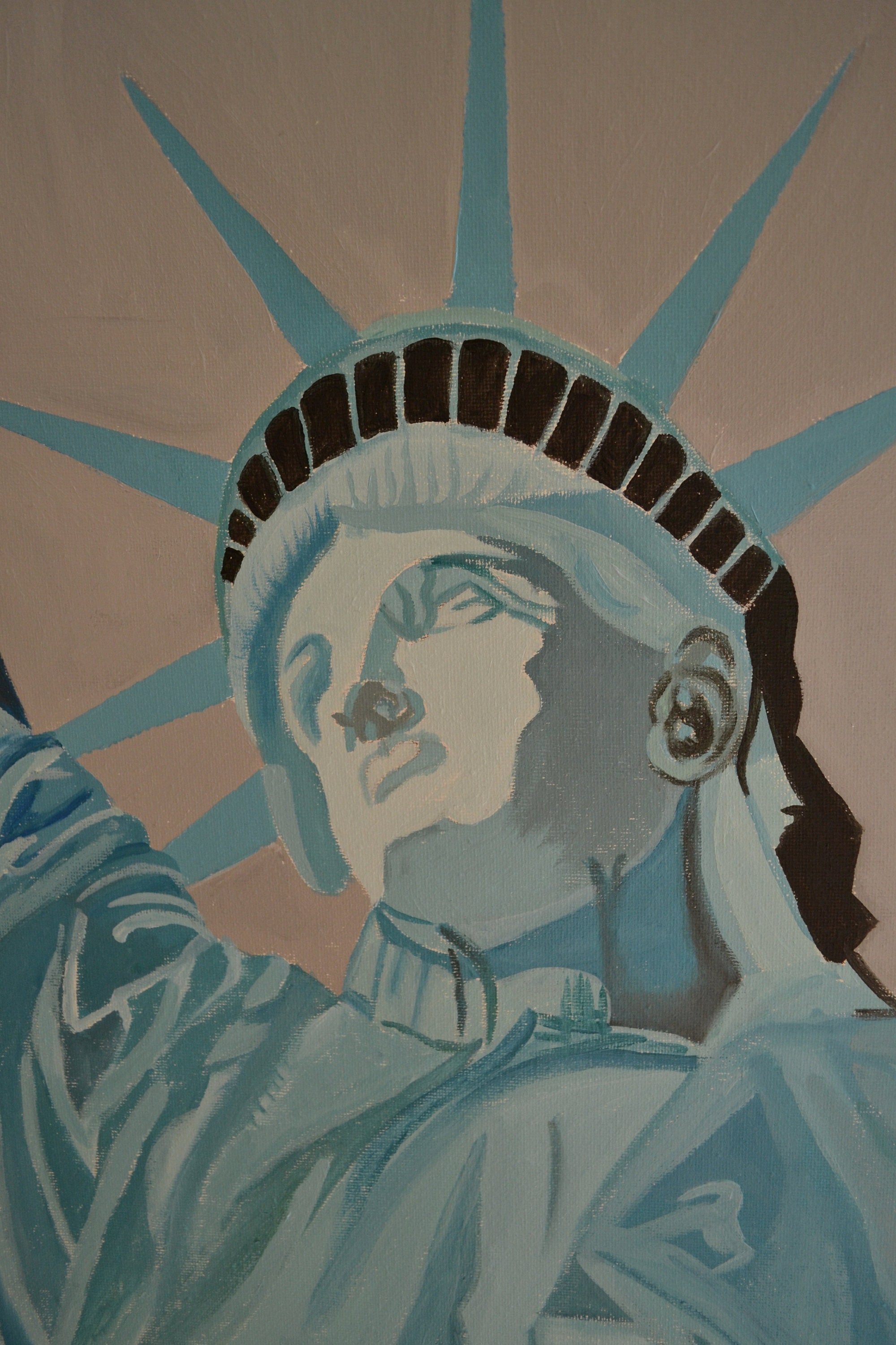 Statue of Liberty Painting 12x16 Canvas Etsy