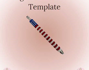 Flag Rhinestone Pen Pattern Template (PDF Pattern)