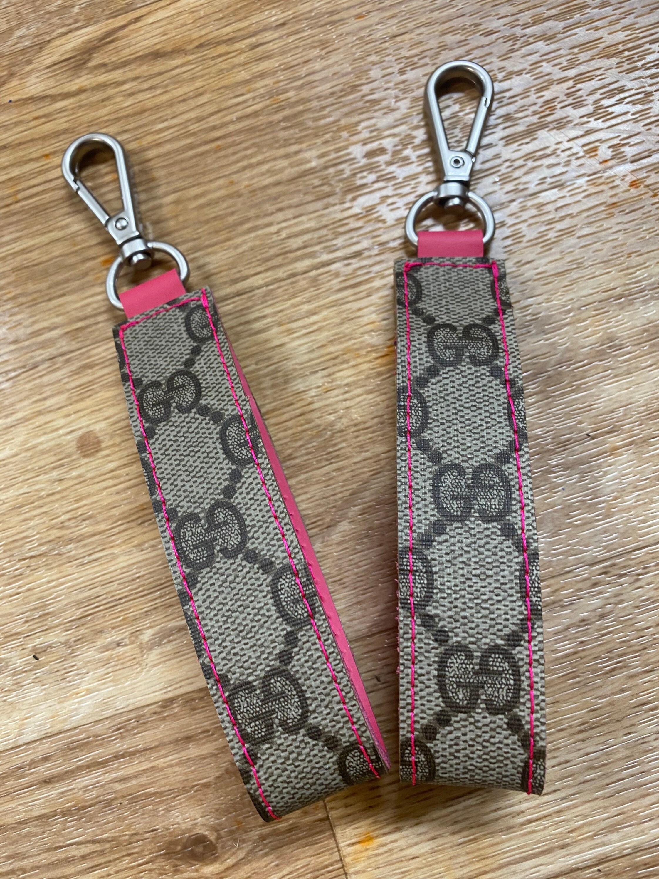 Gucci Pink Leather Keychain Custom | Etsy