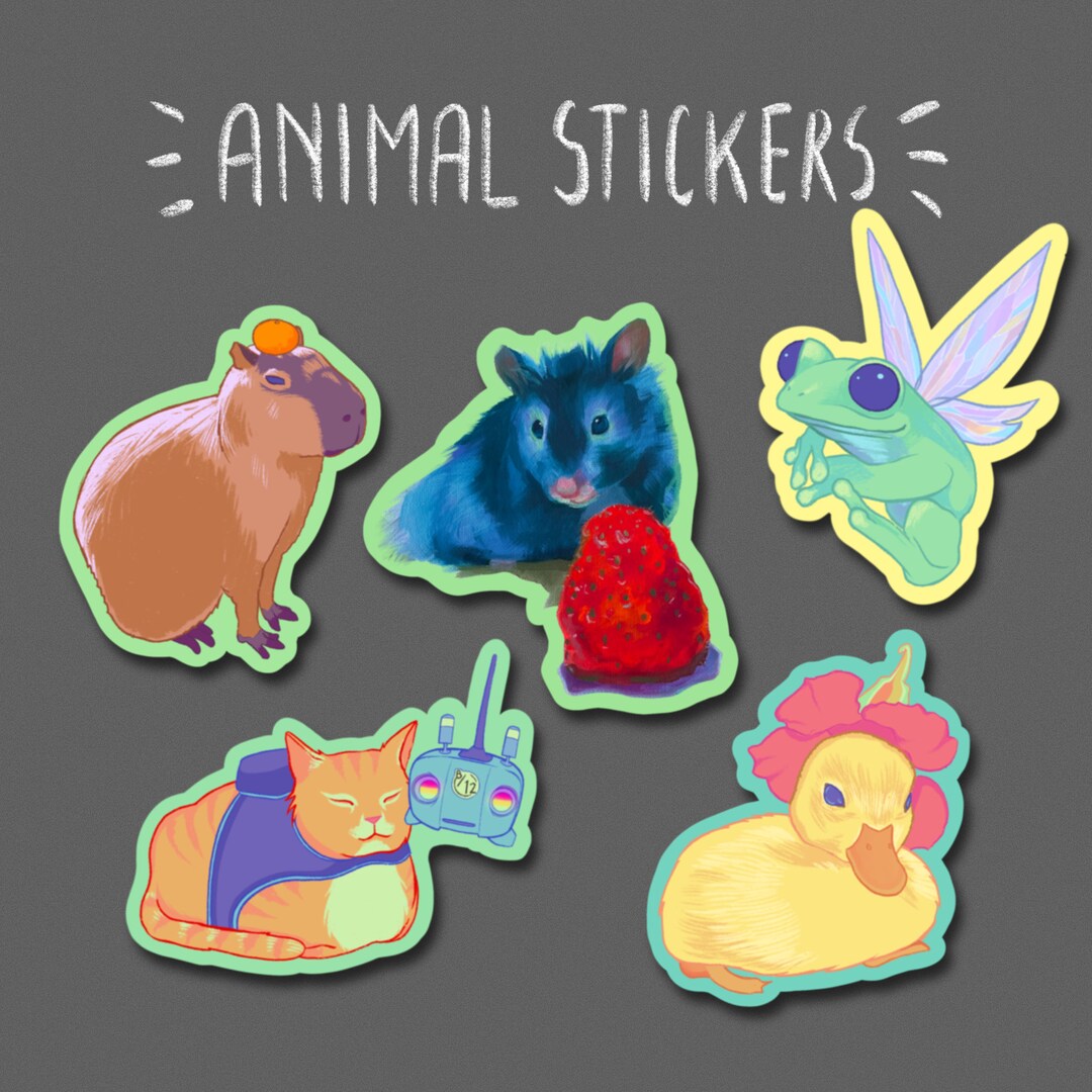 Holo Animal Stickers Etsy