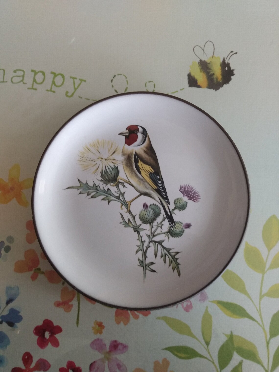 Hornsea Pottery Lancaster Vitramic Goldfinch Pin Dish Plate Etsy