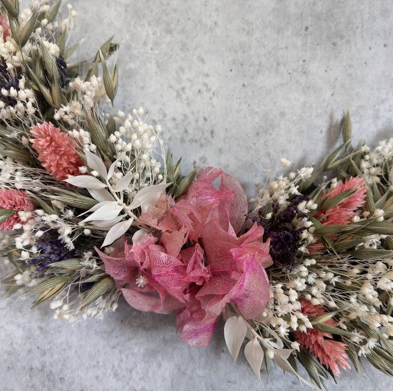 Trockenblumenkranz, Flowerhoop, Dried Flowers, Boho, Wandkranz, 25 oder 30cm, rosa image 3