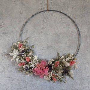 Trockenblumenkranz, Flowerhoop, Dried Flowers, Boho, Wandkranz, 25 oder 30cm, rosa