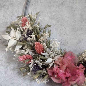 Trockenblumenkranz, Flowerhoop, Dried Flowers, Boho, Wandkranz, 25 oder 30cm, rosa image 4