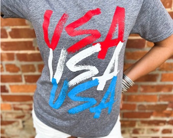 USA, Patriotic Graphic Tee, Women's Graphic T-Shirt, Women's Graphic Tee