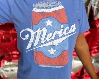 Merica Can, USA Era Graphic T-Shirt, Seasonal, 4th of July