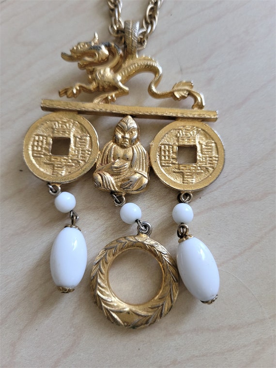 Vintage Kenneth Jay Lane pendant necklace with bo… - image 5