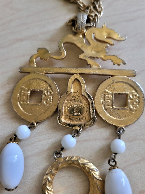 Vintage Kenneth Jay Lane pendant necklace with bo… - image 3