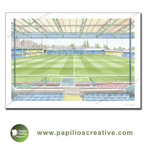 Southend United Football Club, Roots Hall Stadium Innenansicht - Fine Art Aquarell Limitierte Auflage Posterdruck