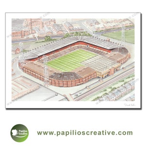 Manchester United  - Old Trafford 1980s - Fine Art Watercolour Limited Edition poster print