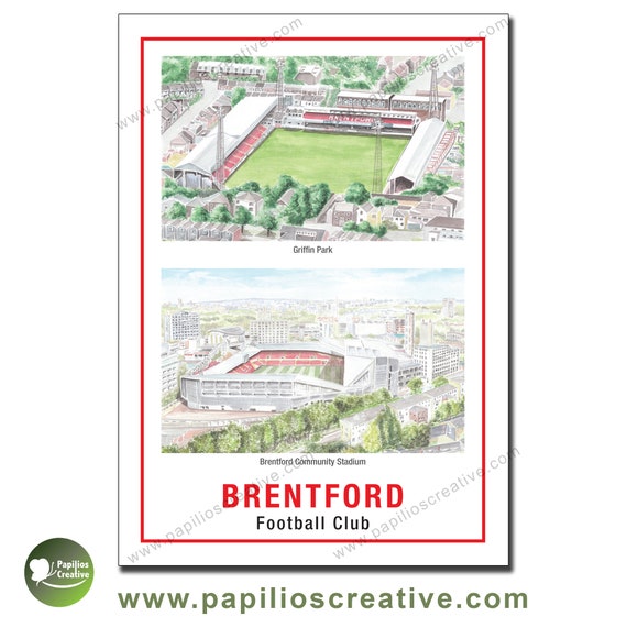 Brentford Football Club Two Stadium Fine Art Watercolour Etsy