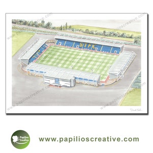 Shrewsbury Town FC - New Meadow - Impressão de pôster de edição limitada em aquarela de belas artes