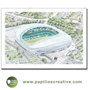 The Aviva Stadium - Dublin - Fine Art Watercolour Limited Edition poster print