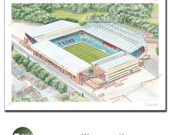 Aston Villa Football Club - Villa Park  (Study 2) - Fine Art Watercolour Limited Edition poster print