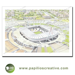Juventus Football Club - Allianz Stadium - Fine Art Watercolour Limited Edition poster print