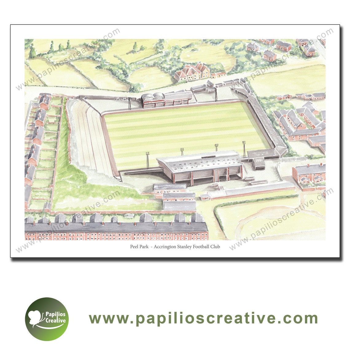 Accrington Stanley Football Club Peel Park Aerial View Etsy