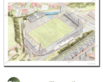Stampa poster Millwall Football Club - The Old Den - Fine Art Acquerello in edizione limitata