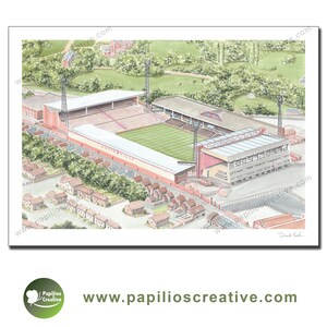 Aston Villa Football Club - Villa Park 1980s  - Fine Art Watercolour Limited Edition poster print
