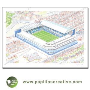 Everton Football Club - Goodison Park - Fine Art Aquarell Limited Edition Posterdruck