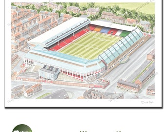 Liverpool FC - Anfield 1980s  - Fine Art Watercolour Limited Edition poster print