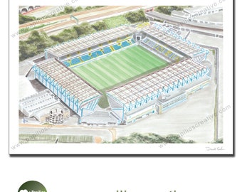 Stampa poster Millwall Football Club - The New Den - Fine Art Acquerello in edizione limitata