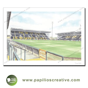 Notts County Football Club - Inside Meadow Lane - Fine Art Aquarell Limitierte Auflage Posterdruck