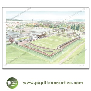 Elgin City Football Club - Borough Briggs - Fine Art Aquarell Limited Edition Posterdruck