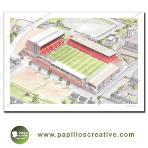 Aberdeen Football Club - Pittodrie Stadium - Fine Art Watercolour Limited Edition poster print