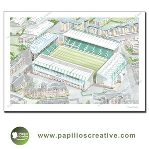 Hibernian Football Club - Easter Road - Fine Art Watercolour Limited Edition poster print
