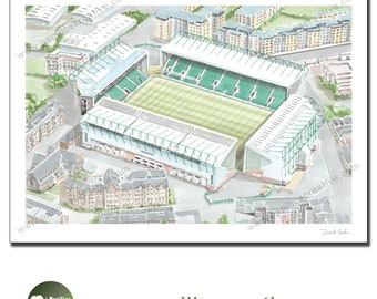 Hibernian Football Club - Easter Road - Fine Art Watercolour Limited Edition poster print