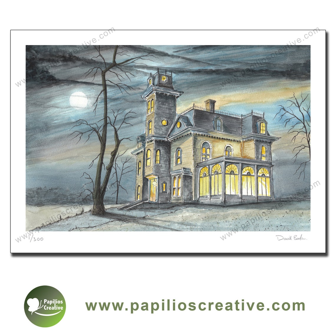 The Addams Family Mansion Pen and Watercolour Limited Edition Print - Etsy