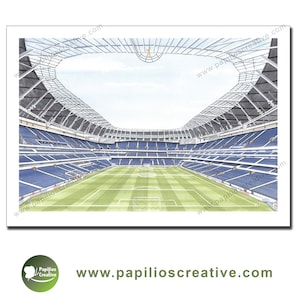 Tottenham Hotspur Football Club - The Tottenham Hotspur Stadium Inside View - Fine Art Watercolour Limited Edition poster print