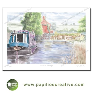 Tranquil Passage - Canal Fine Art Watercolour Limited Edition print