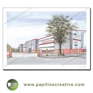 Gloucester Rugby - Outside Kingsholm - Fine Art Watercolour Limited Edition poster print