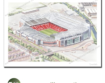 Manchester United  - Old Trafford - Fine Art Watercolour Limited Edition poster print